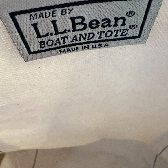 L.L. Bean Boat & Tote Medium Long Handle Spring Floral Green Canvas Bag Classic - Picture 5 of 12